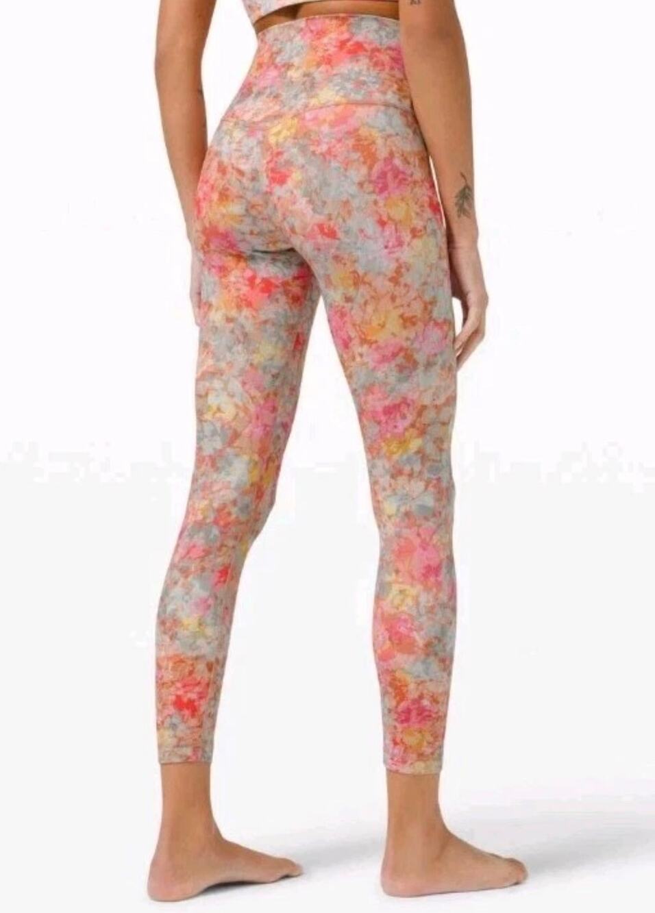 Lululemon Align Highrise Pant 25" Inflorescence Floral Leggings Yoga Nulu Size 4